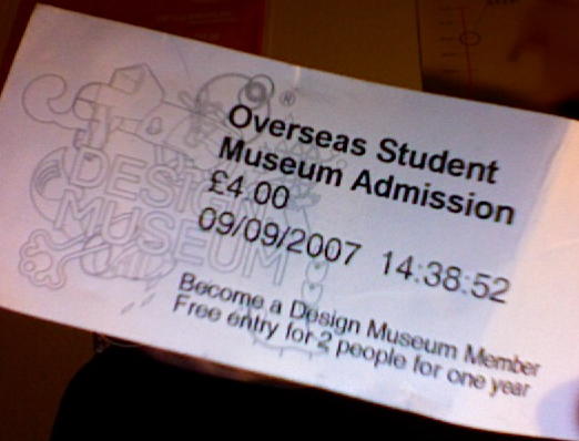 Design Museum Ticket