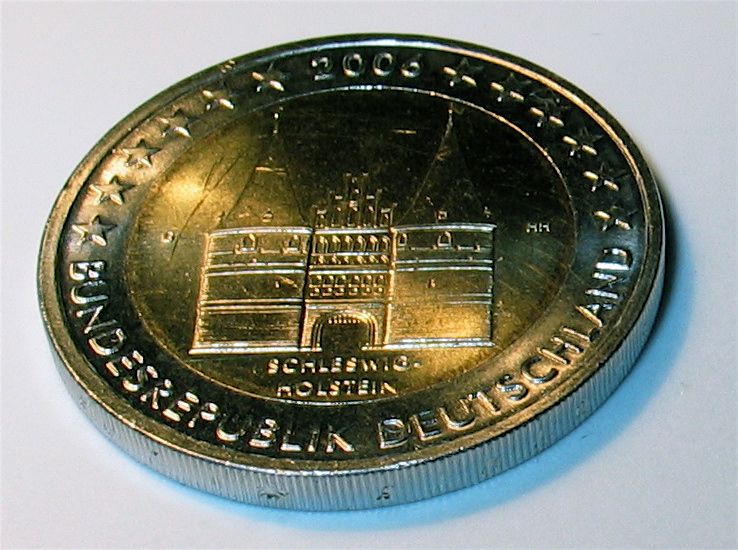 Two Euro coin with the Holstentor on it.