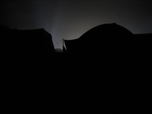 Tents in the dark