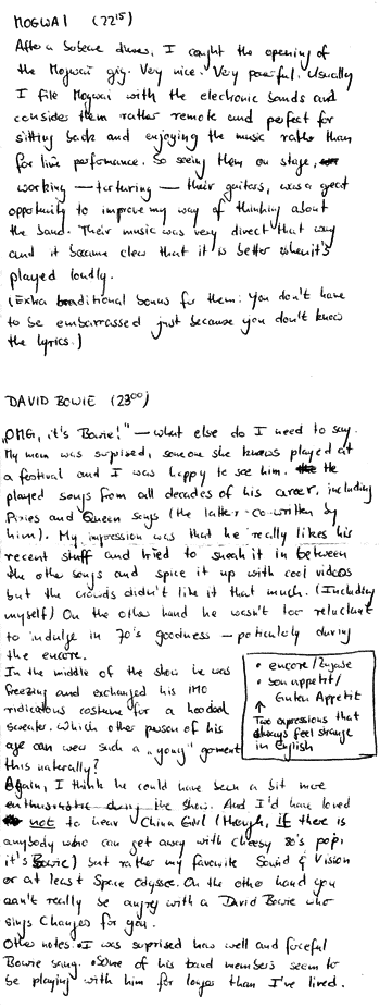 Part 2 of text: Mogwai and David Bowie