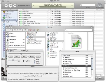 Kooks' CD that is copy controlled, playing with its own software player while being ripped by iTunes
