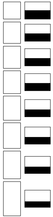 A number of different ratios illustrated: once as aspect ratios of a rectangle, once for dividing a rectangle in two parts.