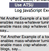 Strange ATSU option and example