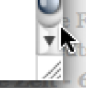 Mouse cursor positioned outside the rectangular scroll arrow area but still inside the area that was highlighted before.