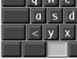 Bottom left bit of German keyboard