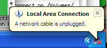 Windows bubble telling me a network cable has been disconnected