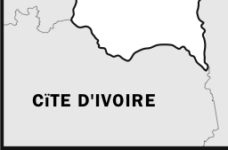 Snippet of map with wrongly encoded ô in Côte d'Ivoire