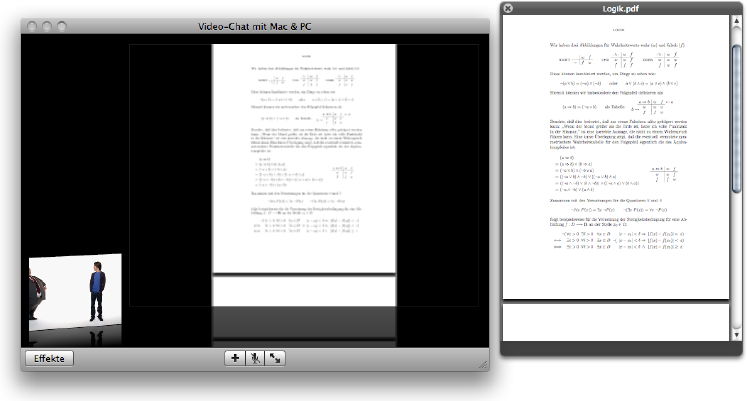 iChat Theater in use with a PDF file