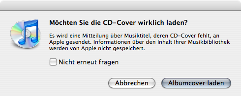 iTunes 7 dialogue telling you about iTunes contacting Apple's servers