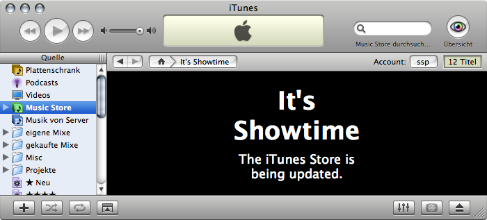 iTMS announcing Showtime in its iTunes interface