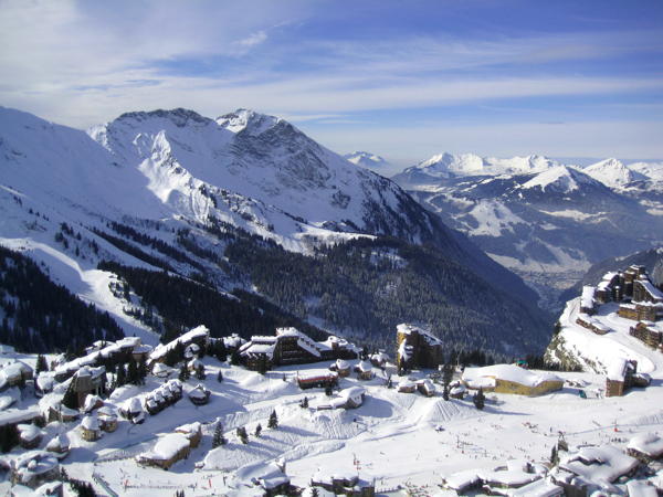 Avoriaz seen from the mountain next to it