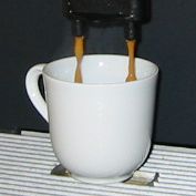Espresso while being made.