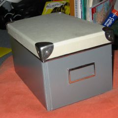 Cardboard box when assembled (with differently coloured cover)