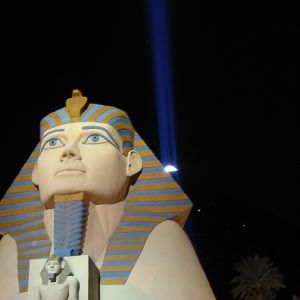 Egyptian Statues and Lightbeam in Las Vegas