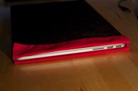 MacBook Pro Retina 15 in home-made sleeve.