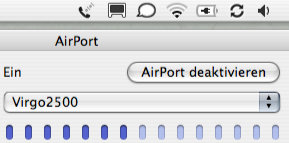 Screenshot displaying different gauges for Airport signal strength.