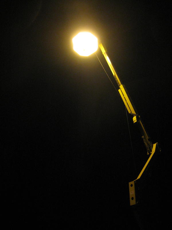 Giant gas light on the Haldern camp ground
