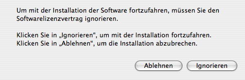 Sheet offering to Ignore the license nonsene