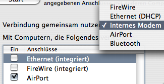 Internet Sharing settings