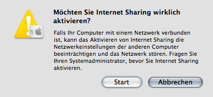 Really start internet sharing confirmation sheet