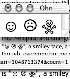 Screenshot of smileys.