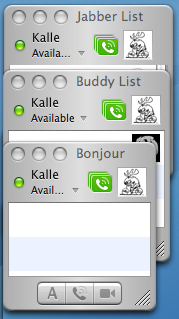 iChat contact list windows with different widths