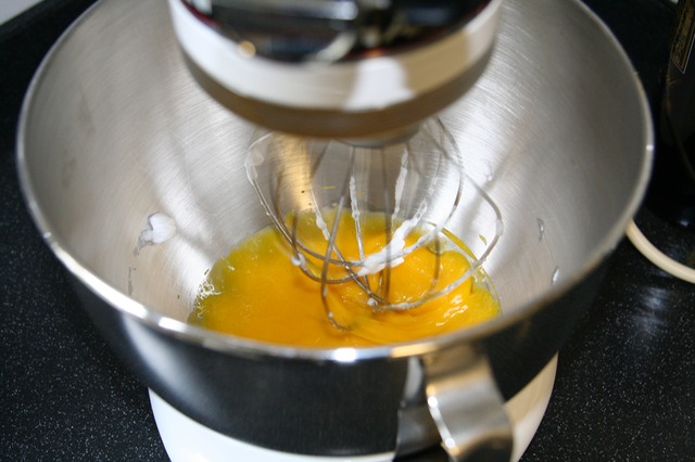 Egg-yolks being beaten
